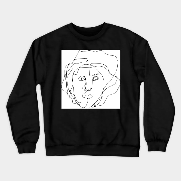 Blind contour drawing portrait Crewneck Sweatshirt by Radrenart